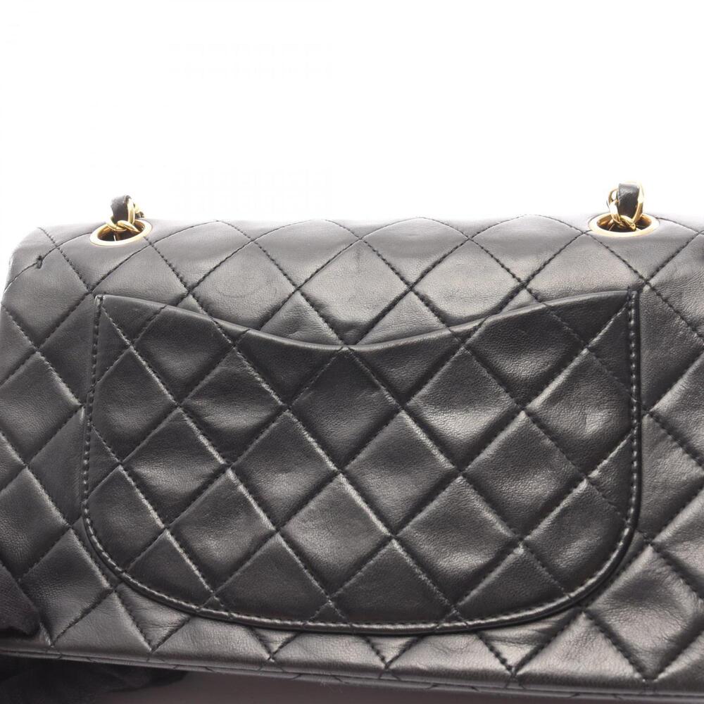 CHANEL Matelasse Double Flap Shoulder Bag in Lambskin Leather, Black - Picture 9 of 13